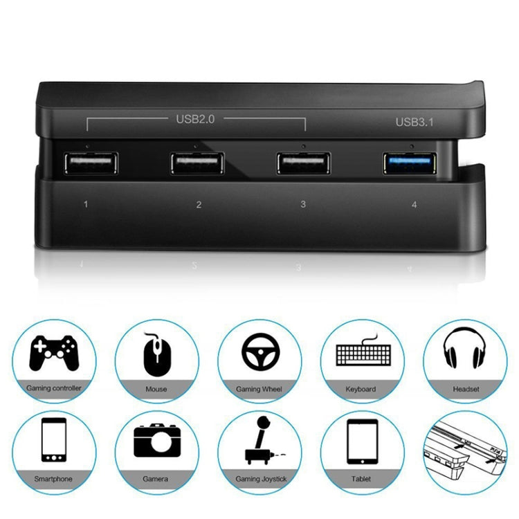 2 PCS PS4 Slim ขยายอุปกรณ์เสริมอะแดปเตอร์ USB สำหรับ Play Station 4 Slim Console USB HUB 3.0 ความเร็วสูง, for PS4 Slim