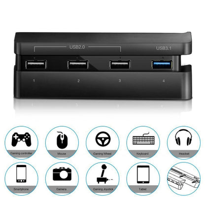 2 PCS PS4 Slim ขยายอุปกรณ์เสริมอะแดปเตอร์ USB สำหรับ Play Station 4 Slim Console USB HUB 3.0 ความเร็วสูง, for PS4 Slim