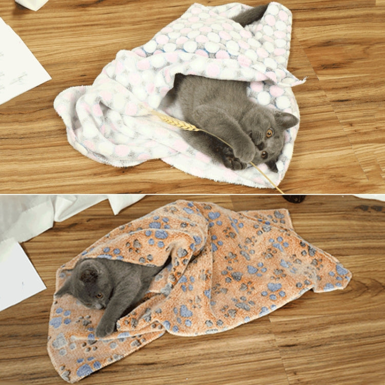 Soft Flannelผ้าห่มสัตว์เลี้ยงจุดพิมพ์Breathable Bed Mat Warm Pet Sleepingเบาะสำหรับสุนัขสัตว์เลี้ยงแมว, S, M, L