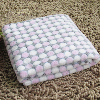 Soft Flannelผ้าห่มสัตว์เลี้ยงจุดพิมพ์Breathable Bed Mat Warm Pet Sleepingเบาะสำหรับสุนัขสัตว์เลี้ยงแมว, S, M, L
