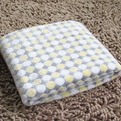 Soft Flannelผ้าห่มสัตว์เลี้ยงจุดพิมพ์Breathable Bed Mat Warm Pet Sleepingเบาะสำหรับสุนัขสัตว์เลี้ยงแมว, S, M, L