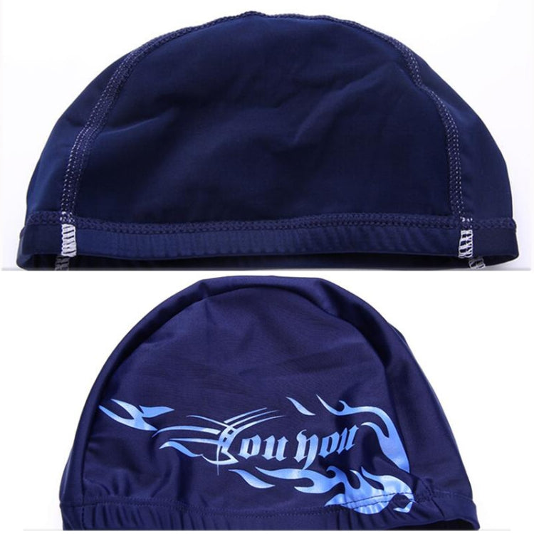 หมวกว่ายน้ำระบายอากาศแบบสแปนเด็กซ์ unisex, Spandex Swimming Cap(Black), Spandex Swimming Cap(Blue Fire on Black), Spandex Swimming Cap(Blue Fire on White), Spandex Swimming Cap(Blue Fire on Red)