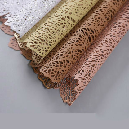 ที่รองแก้วเครื่องดื่มทนความร้อน PVC ลายใบไม้ 2 ชิ้น ขนาด 37x47ซม