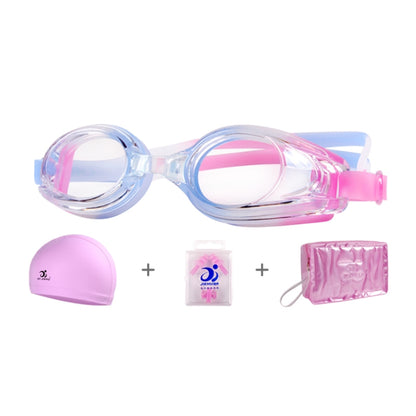 JIEHU JH8102 4 in1 ผู้หญิง HD แว่นตาว่ายน้ำกันน้ำแบบป้องกันหมอกโปร่งใสชุดหมวกว่ายน้ำ, JIEHU JH8102 (Purple Color), JIEHU JH8102 (Pink), JIEHU JH8102 (Blue Color), JIEHU JH8102 (Blue), JIEHU JH8102 (Black)