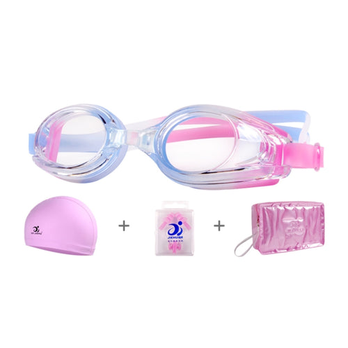 JIEHU JH8102 4 in1 ผู้หญิง HD แว่นตาว่ายน้ำกันน้ำแบบป้องกันหมอกโปร่งใสชุดหมวกว่ายน้ำ, JIEHU JH8102 (Purple Color), JIEHU JH8102 (Pink), JIEHU JH8102 (Blue Color), JIEHU JH8102 (Blue), JIEHU JH8102 (Black)