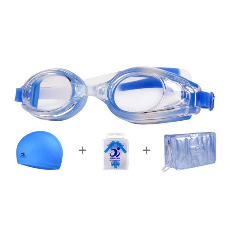 JIEHU JH8102 4 in1 ผู้หญิง HD แว่นตาว่ายน้ำกันน้ำแบบป้องกันหมอกโปร่งใสชุดหมวกว่ายน้ำ, JIEHU JH8102 (Purple Color), JIEHU JH8102 (Pink), JIEHU JH8102 (Blue Color), JIEHU JH8102 (Blue), JIEHU JH8102 (Black)