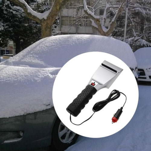 12V ไฟฟ้าเครื่องทำความร้อนรถเครื่องขูดน้ำแข็งรถยนต์ไฟแช็กหิมะกำจัดพลั่ว, 12V Electric Heated Shovel