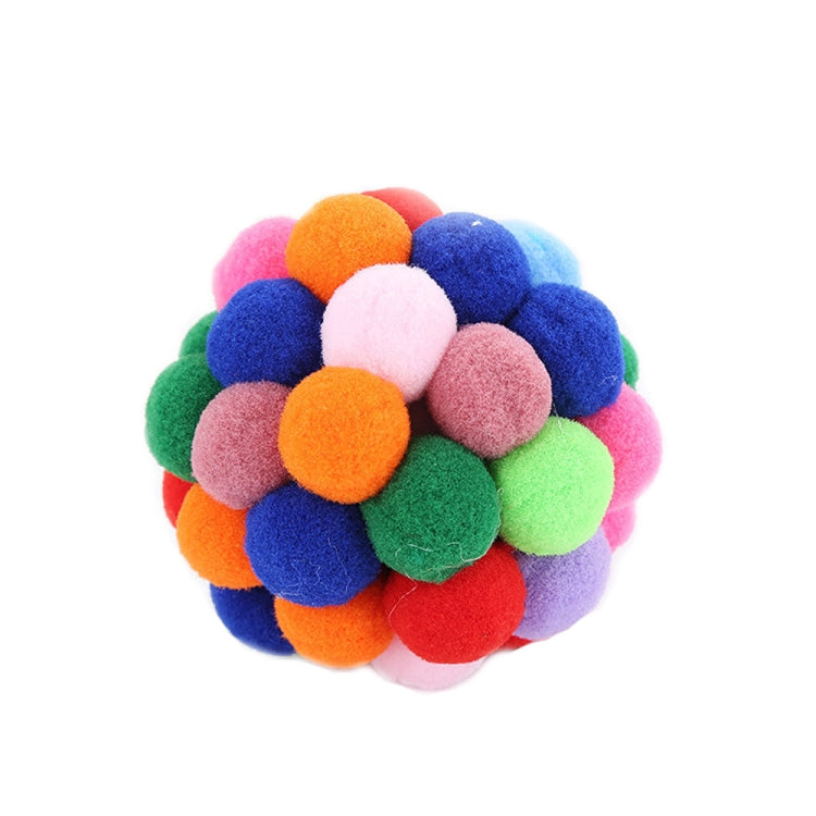 3 PCS สีสัน Handmade Bells Cat Bouncy Ball ของเล่นสำหรับสัตว์เลี้ยง, L, M, S