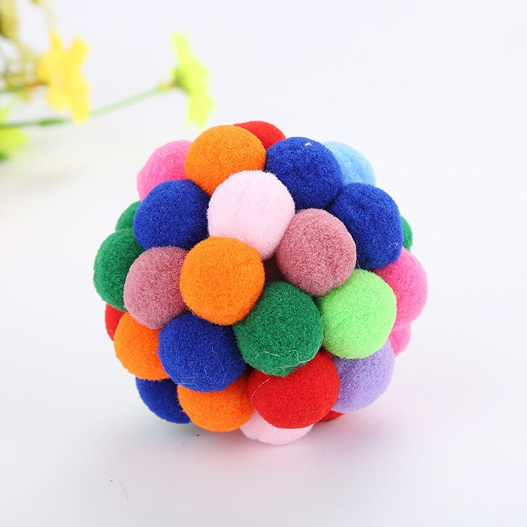 3 PCS สีสัน Handmade Bells Cat Bouncy Ball ของเล่นสำหรับสัตว์เลี้ยง, L, M, S