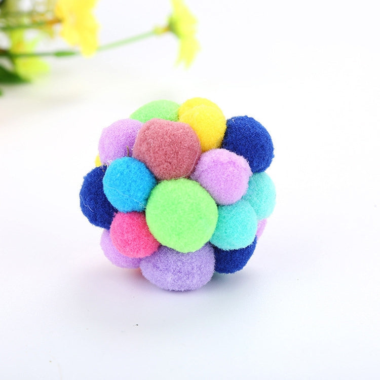3 PCS สีสัน Handmade Bells Cat Bouncy Ball ของเล่นสำหรับสัตว์เลี้ยง, L, M, S