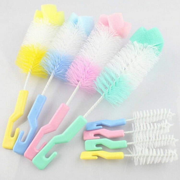 2 ชุดจุกนมเด็กขวดนมถ้วย 360 องศาฟองน้ำทำความสะอาด Pacifier แปรง, การจัดส่งสีสุ่ม, Milk Bottle Cup