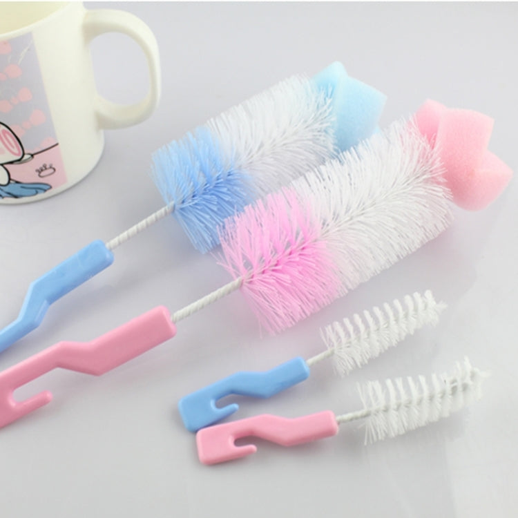 2 ชุดจุกนมเด็กขวดนมถ้วย 360 องศาฟองน้ำทำความสะอาด Pacifier แปรง, การจัดส่งสีสุ่ม, Milk Bottle Cup