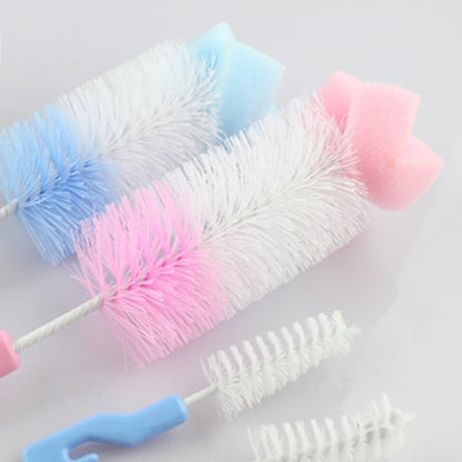 2 ชุดจุกนมเด็กขวดนมถ้วย 360 องศาฟองน้ำทำความสะอาด Pacifier แปรง, การจัดส่งสีสุ่ม, Milk Bottle Cup