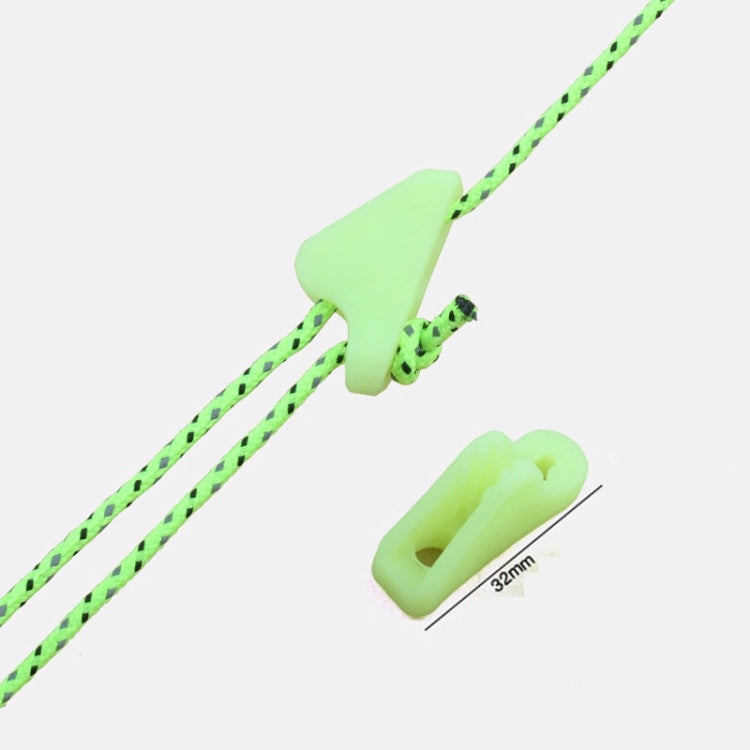 10 PCS กลางแจ้ง Luminous เชือกหัวเข็มขัดเรืองแสงเต็นท์สามเหลี่ยม BUCKLE Alert Reminder อุบัติเหตุอันตรายเต็นท์ลมเชือก Adjuster, Triangle Buckle