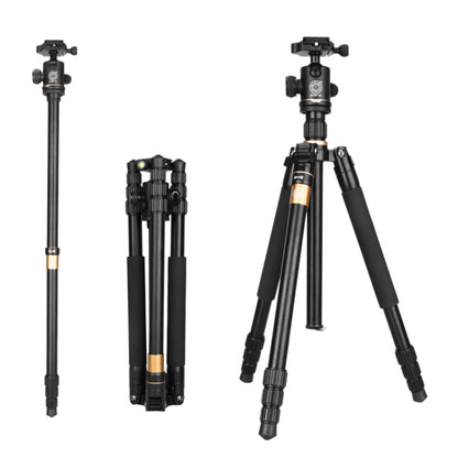 Q222 แบบพกพา 4 ส่วนขาพับอลูมิเนียมอัลลอยด์ขาตั้งกล้อง Monopod Holder พร้อมหัวลูก