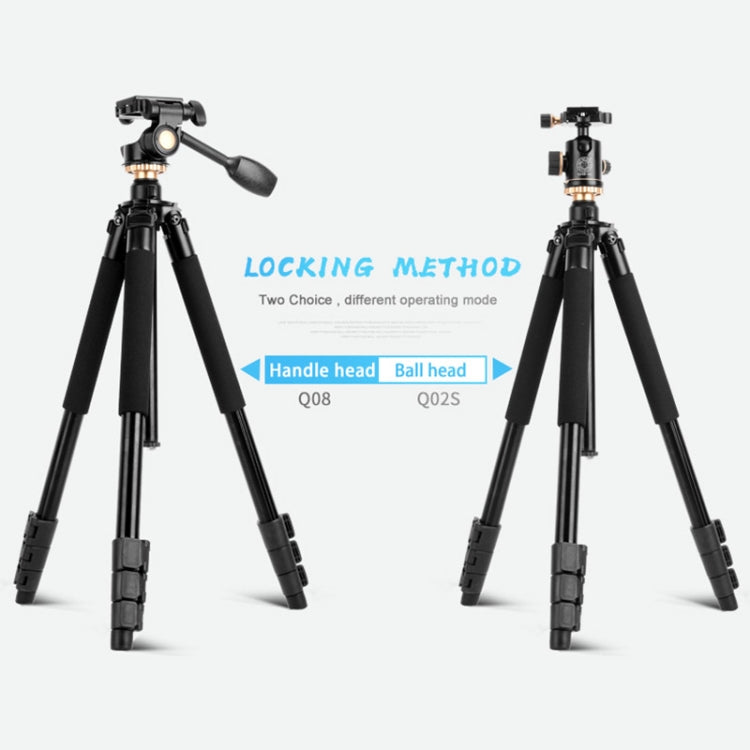 Q338 ขาพับ 4 ส่วนถ่ายทอดสดอลูมิเนียมอัลลอยด์ขาตั้งกล้อง, Q338With Three-dimensional Head, Q338 With Ball Head
