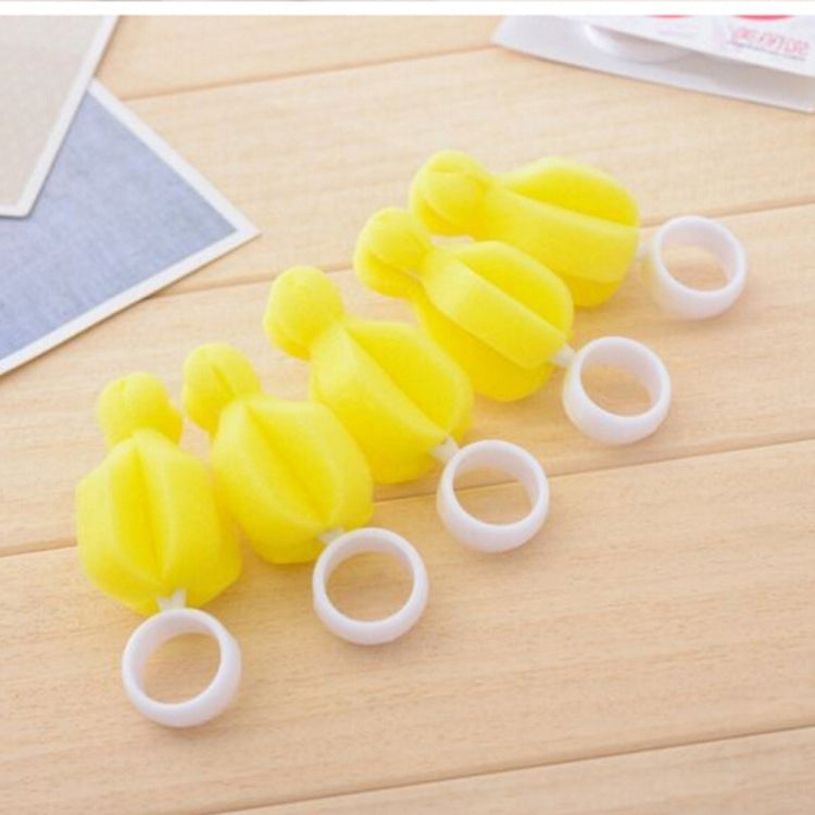 5 ชิ้น 360 องศาหมุนฟองน้ำสีเหลืองแปรงจุกนมเด็กทารกจุกนมทำความสะอาดขวดนมแปรงทารก Pacifier ทำความสะอาด, Bottle Brushes