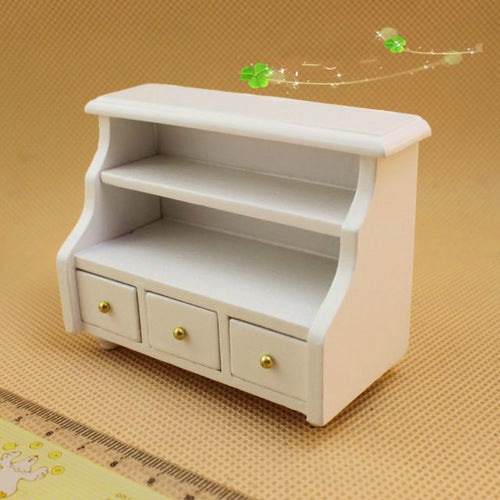 Dollhouse Mini Furniture ห้องน้ำ ตู้สั้น ตู้ผ้า สีขาว รุ่น, Mini Furniture Bathroom