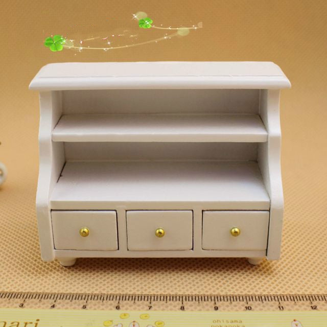 Dollhouse Mini Furniture ห้องน้ำ ตู้สั้น ตู้ผ้า สีขาว รุ่น, Mini Furniture Bathroom