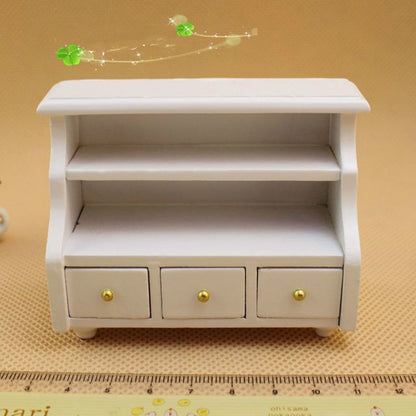 Dollhouse Mini Furniture ห้องน้ำ ตู้สั้น ตู้ผ้า สีขาว รุ่น, Mini Furniture Bathroom