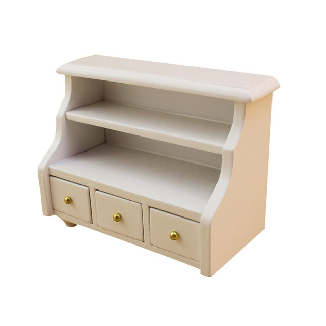 Dollhouse Mini Furniture ห้องน้ำ ตู้สั้น ตู้ผ้า สีขาว รุ่น, Mini Furniture Bathroom