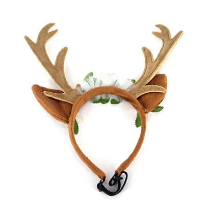 คริสต์มาสอุปกรณ์เสริมสำหรับสัตว์เลี้ยงสุนัข Hairpin เครื่องประดับแมวคริสต์มาส Antler แถบคาดศีรษะ, S, M, L
