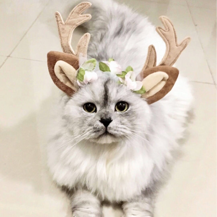 คริสต์มาสอุปกรณ์เสริมสำหรับสัตว์เลี้ยงสุนัข Hairpin เครื่องประดับแมวคริสต์มาส Antler แถบคาดศีรษะ, S, M, L