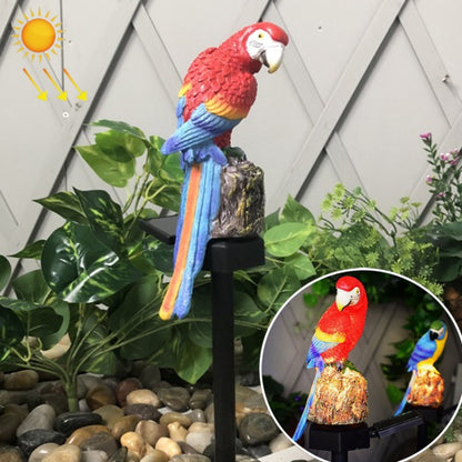 โคมไฟสนามหญ้าพลังงานแสงอาทิตย์เรซิ่นหัตถกรรม Parrot Garden Courtyard โคมไฟ