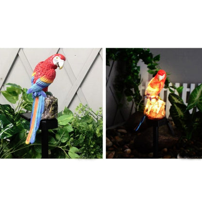 โคมไฟสนามหญ้าพลังงานแสงอาทิตย์เรซิ่นหัตถกรรม Parrot Garden Courtyard โคมไฟ