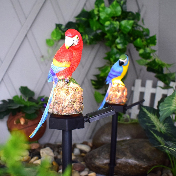 โคมไฟสนามหญ้าพลังงานแสงอาทิตย์เรซิ่นหัตถกรรม Parrot Garden Courtyard โคมไฟ