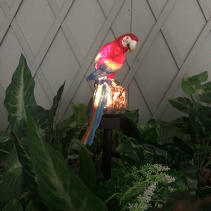 โคมไฟสนามหญ้าพลังงานแสงอาทิตย์เรซิ่นหัตถกรรม Parrot Garden Courtyard โคมไฟ