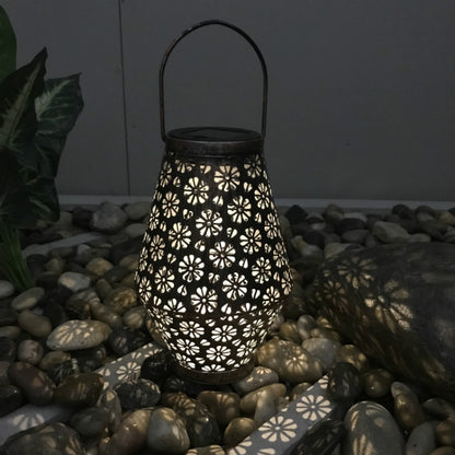 โคมไฟตกแต่งสวนเหล็กดัดพลังงานแสงอาทิตย์กลางแจ้งโคมไฟ LED จี้, Chrysanthemum Lantern