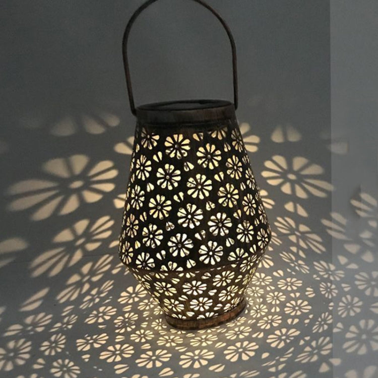 โคมไฟตกแต่งสวนเหล็กดัดพลังงานแสงอาทิตย์กลางแจ้งโคมไฟ LED จี้, Chrysanthemum Lantern