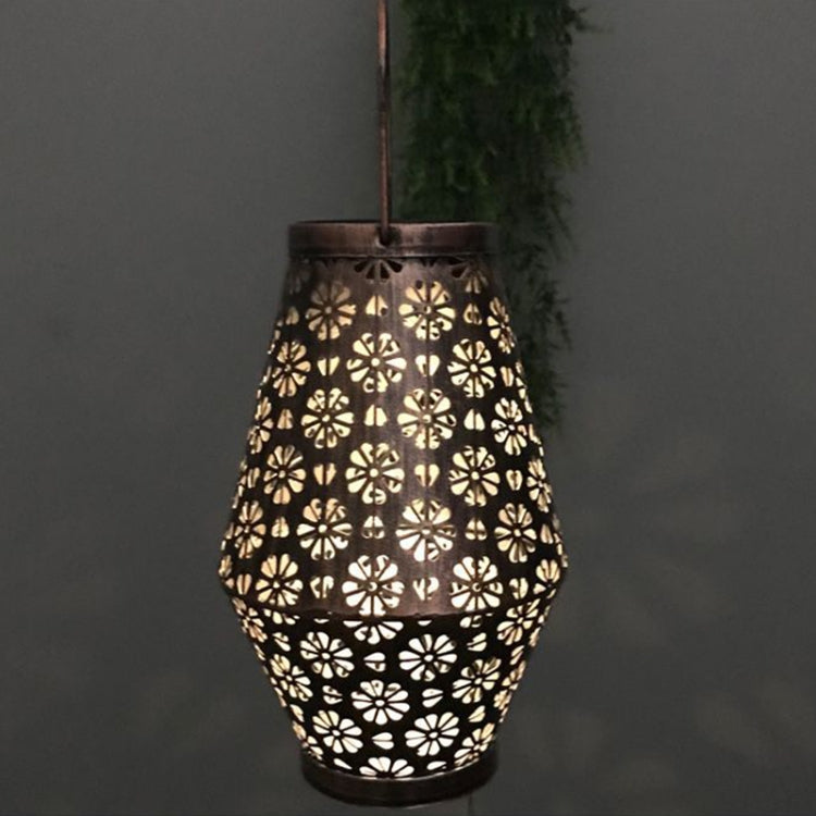 โคมไฟตกแต่งสวนเหล็กดัดพลังงานแสงอาทิตย์กลางแจ้งโคมไฟ LED จี้, Chrysanthemum Lantern