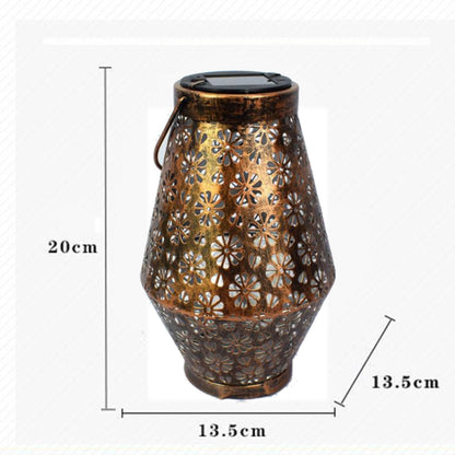 โคมไฟตกแต่งสวนเหล็กดัดพลังงานแสงอาทิตย์กลางแจ้งโคมไฟ LED จี้, Chrysanthemum Lantern