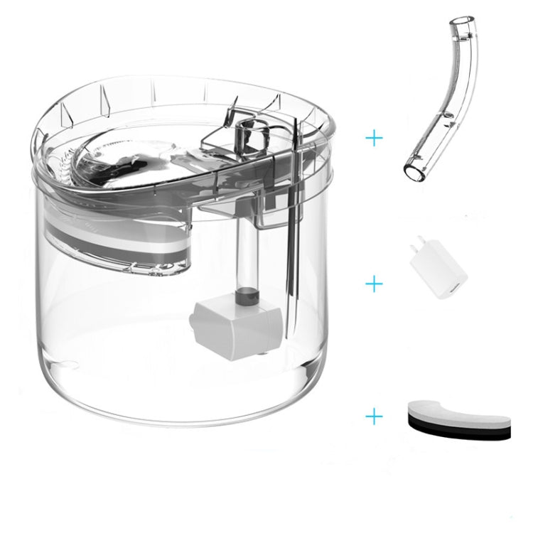 สัตว์เลี้ยงหมุนเวียนอัตโนมัติ เงียบ และไม่รั่วไฟฟ้าตู้น้ำ, US Plug  Transparent Color, UK Plug Transparent Color, US Plug  Smart Induction Starter, EU Plug Smart Induction Starter