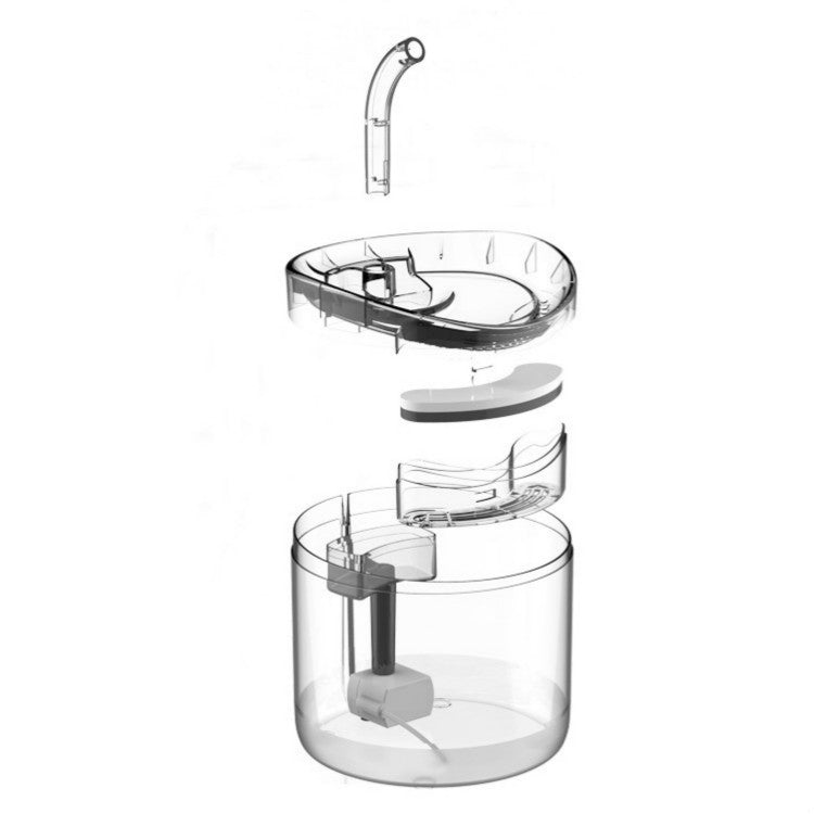 สัตว์เลี้ยงหมุนเวียนอัตโนมัติ เงียบ และไม่รั่วไฟฟ้าตู้น้ำ, US Plug  Transparent Color, UK Plug Transparent Color, US Plug  Smart Induction Starter, EU Plug Smart Induction Starter