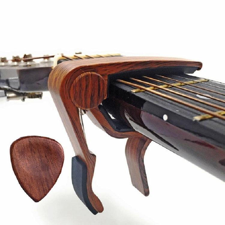 2 in 1 Solid Wood Folk Music Guitar Capo + ชุดเลือก, Folk Music Guitar Capo