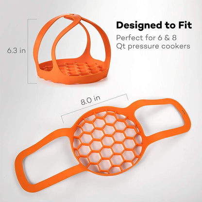 2 PCS ซิลิโคน Steamer หม้อหุงไข่ซิลิโคน Steamer ตะกร้า, 8 Inches, 6.5 Inches