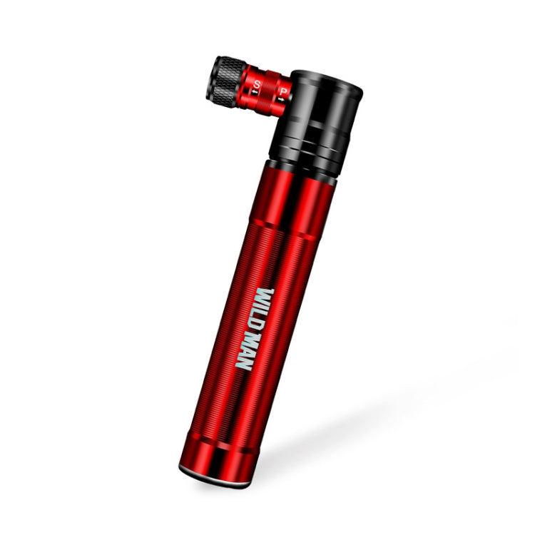 WILD MAN จักรยานเสือภูเขาจักรยานเสือหมอบที่สูบลมจักรยานแบบพกพา Us และ French Mouth Universal Pump มินิบาสเก็ตบอลฟุตบอลที่สูบลม, GK8 (Red), GK8 (Silver)