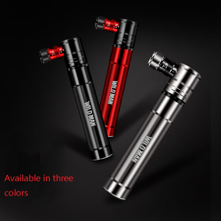 WILD MAN จักรยานเสือภูเขาจักรยานเสือหมอบที่สูบลมจักรยานแบบพกพา Us และ French Mouth Universal Pump มินิบาสเก็ตบอลฟุตบอลที่สูบลม, GK8 (Red), GK8 (Silver)
