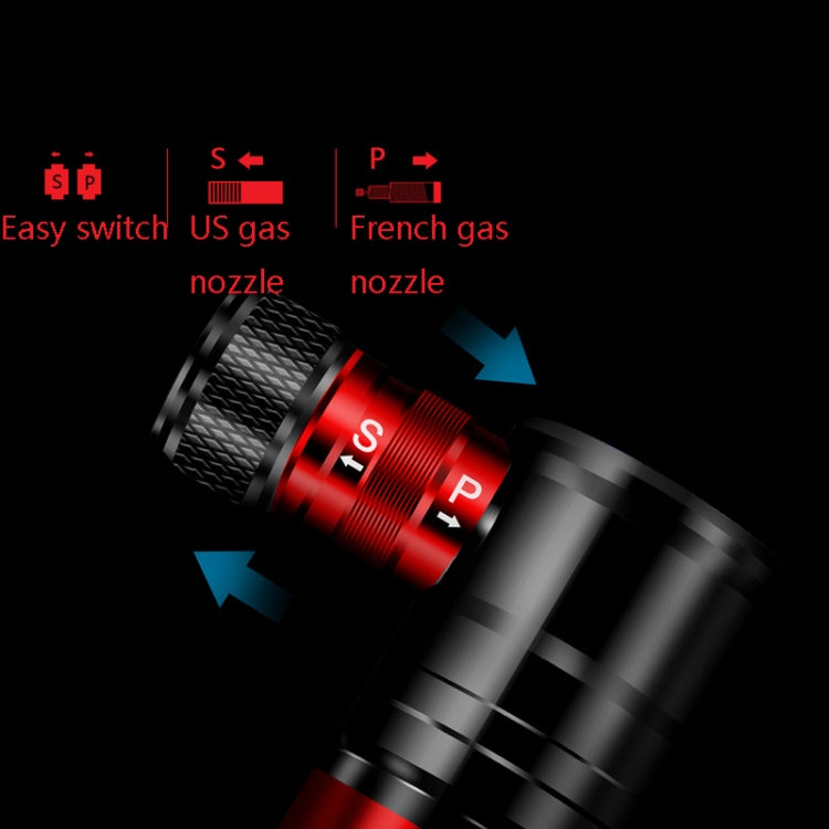 WILD MAN จักรยานเสือภูเขาจักรยานเสือหมอบที่สูบลมจักรยานแบบพกพา Us และ French Mouth Universal Pump มินิบาสเก็ตบอลฟุตบอลที่สูบลม, GK8 (Red), GK8 (Silver)