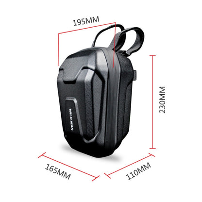Wild Man Ts9 สำหรับสกู๊ตเตอร์ / จักรยาน Universal กันน้ำ Pu + กระเป๋าด้านหน้าเปลือกแข็ง Eva พร้อมคำเตือนแบบสะท้อนแสง ความจุ: 2.5l