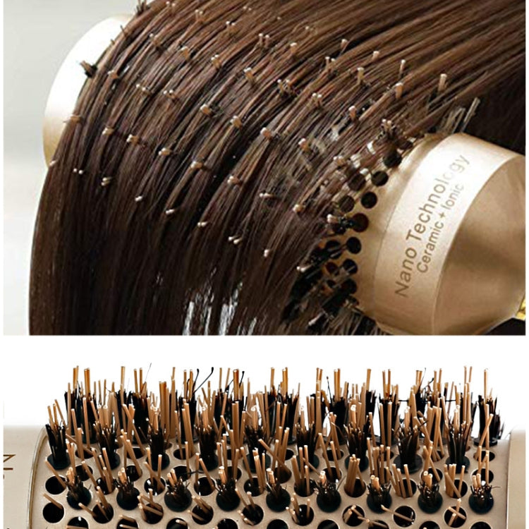 เซรามิคอลูมิเนียมหวีผมแปรงกลมพร้อมแปรงไนลอน Professional Barber จัดแต่งทรงผมแปรงผม