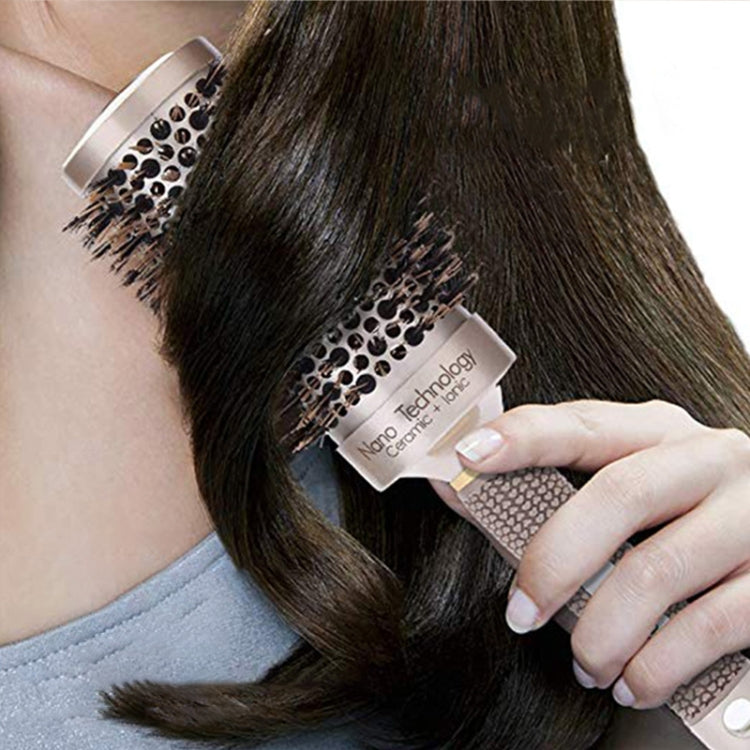 เซรามิคอลูมิเนียมหวีผมแปรงกลมพร้อมแปรงไนลอน Professional Barber จัดแต่งทรงผมแปรงผม
