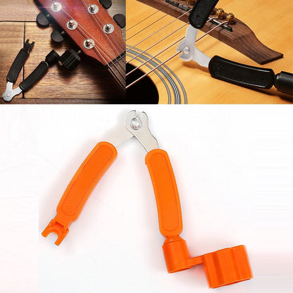 ชุดเครื่องมือเปลี่ยนสายกีตาร์ String Trimmer ไขลาน String Winding สาม-in-one CLAMP อุปกรณ์กีตาร์