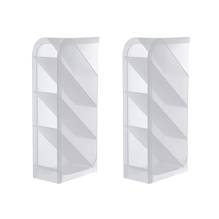 2 PCS Multi-Function 4 ตารางเดสก์ท็อปผู้ถือปากกาสำนักงานโรงเรียนกล่องเก็บพลาสติกใสกล่องโต๊ะดินสอ
