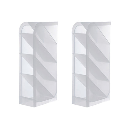 2 PCS Multi-Function 4 ตารางเดสก์ท็อปผู้ถือปากกาสำนักงานโรงเรียนกล่องเก็บพลาสติกใสกล่องโต๊ะดินสอ