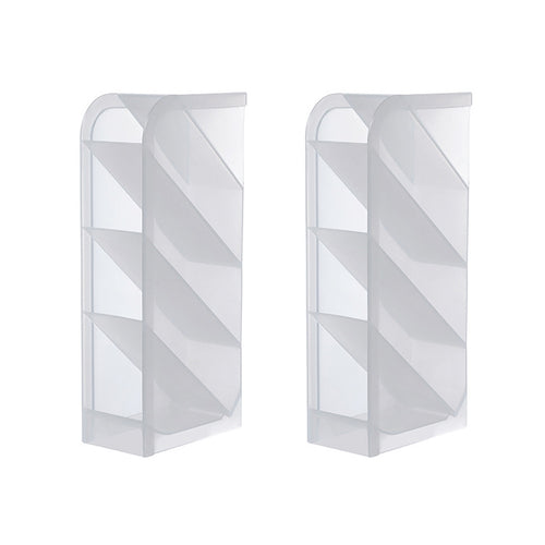 2 PCS Multi-Function 4 ตารางเดสก์ท็อปผู้ถือปากกาสำนักงานโรงเรียนกล่องเก็บพลาสติกใสกล่องโต๊ะดินสอ