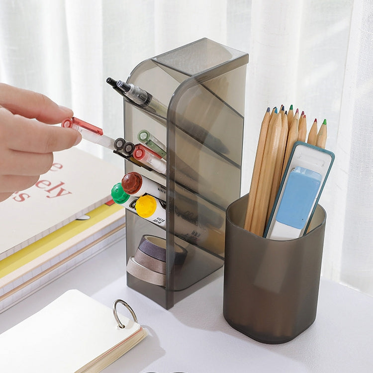 2 PCS Multi-Function 4 ตารางเดสก์ท็อปผู้ถือปากกาสำนักงานโรงเรียนกล่องเก็บพลาสติกใสกล่องโต๊ะดินสอ